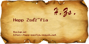 Hepp Zsófia névjegykártya